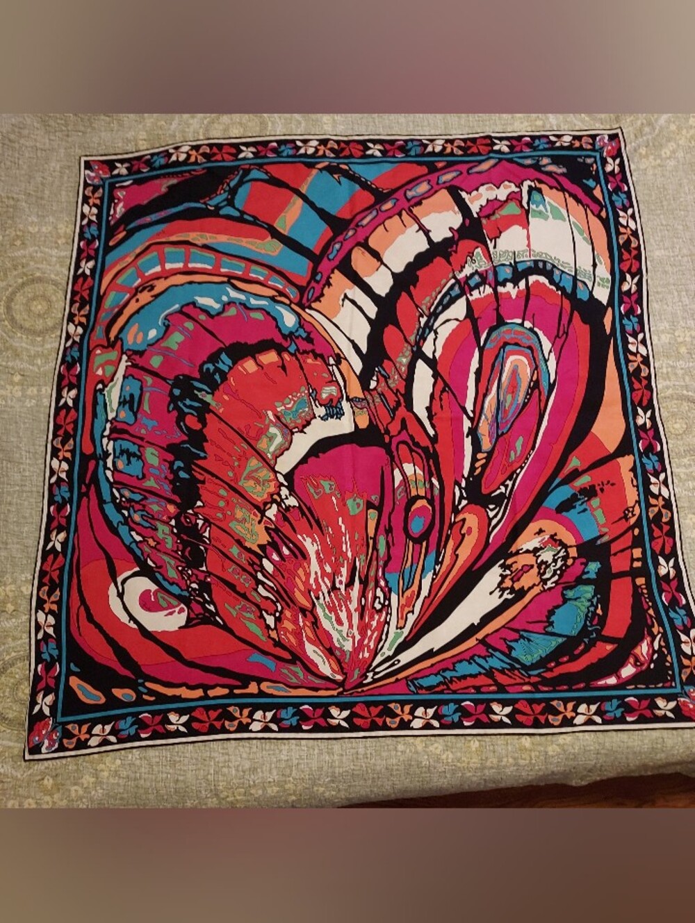 Emilio Pucci Vibrant Abstract Butterfly scarf Multicolor